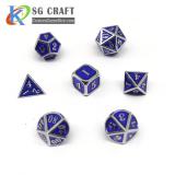 Blue Enamel Metal dice