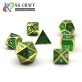 Green Enamel Metal Dice