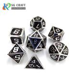 black glitter Enamel Metal Dice Set