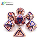 Blue Enamel copper Metal Dice Set