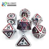 red Enamel Metal Dice Set