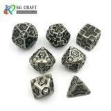 IRON MAN  ANTIQUE SILVER METAL DICE SET