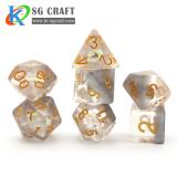 Skull shape Diamond Resin Dice With Silver Floor With Chameleon Glitter