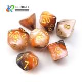 3 colors mixed Swirl with Chameleon Glitter Dice