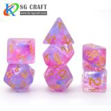 Blue and Purple Swirl Nebula Resin Dice