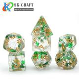 Four-Leaf Clover Paillette With Silver Glitter Paillette Resin Dice