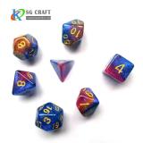 3 colors mixed Swirl with Chameleon Glitter Dice