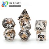 Transparent Gray Gold Foil Pieces Resin Dice