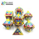 New 3 colors enamel metal dice set