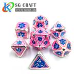 New Pink and Blue Spider Metal Dice