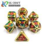 Red/Yellow/Blue/Green 4 colors enamel Metal dice