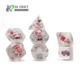 Christmas Dice Set Santa Claus +White Snow+White Glitter