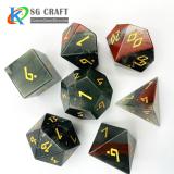 Black and Red Mixed Stone Dice