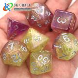 3 Colors Swirl Chameleon Glitter Dice Set