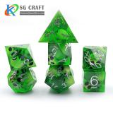 Transparent Green With Skull In dice