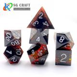 Black and Brown Swirl With Gold foil paper handmade sharp dice
